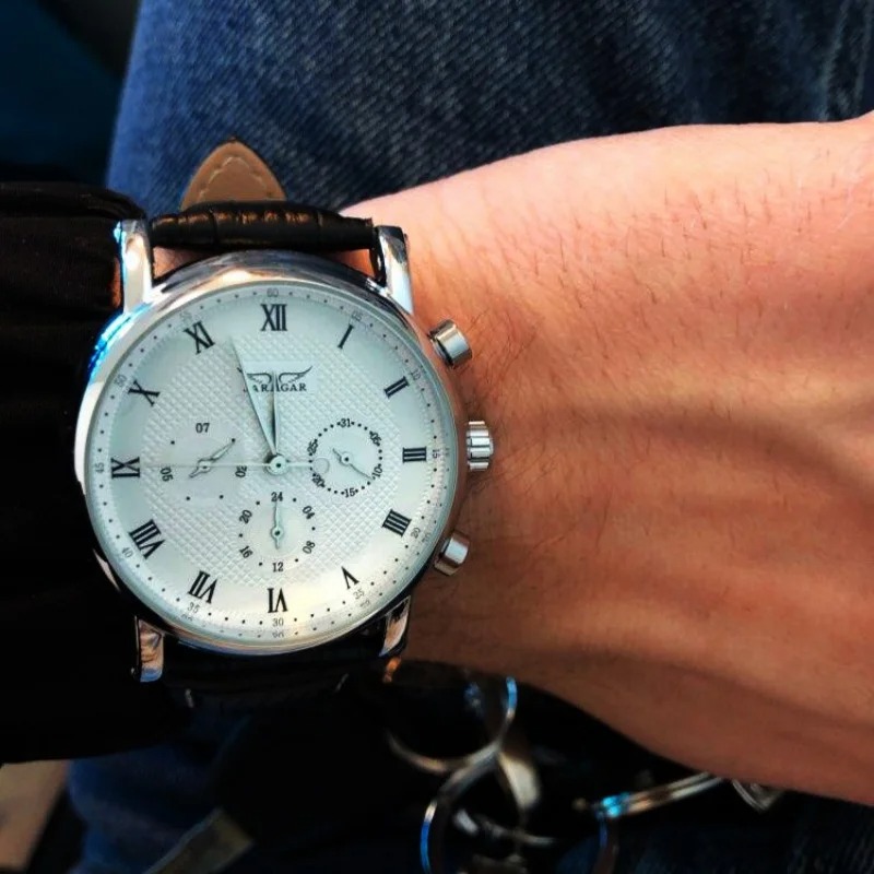 JARAGAR 273A Top Brand Luxury  - огляд і ціна Luxury Watch With Leather Strap