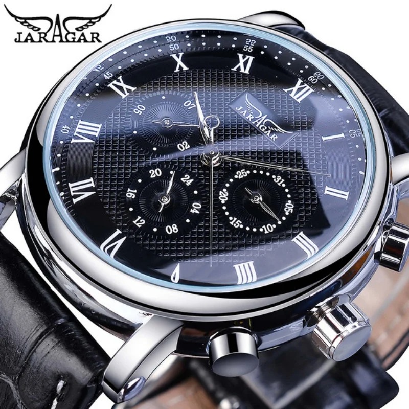 JARAGAR 273A Top Brand Luxury  - огляд і ціна Luxury Watch With Leather Strap