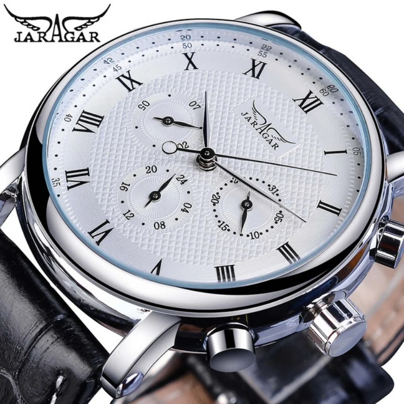 JARAGAR 273A Top Brand Luxury  - огляд і ціна Luxury Watch With Leather Strap