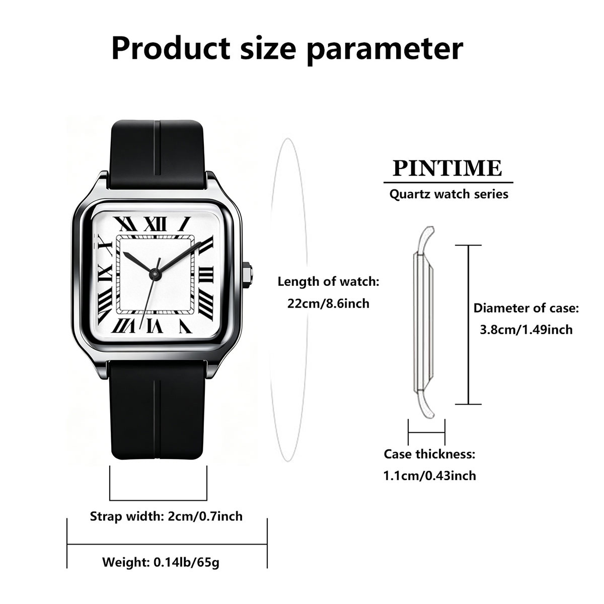 Men's Square Luxury Watch, wit - огляд і ціна Luxury Watch With Arabic Numerals