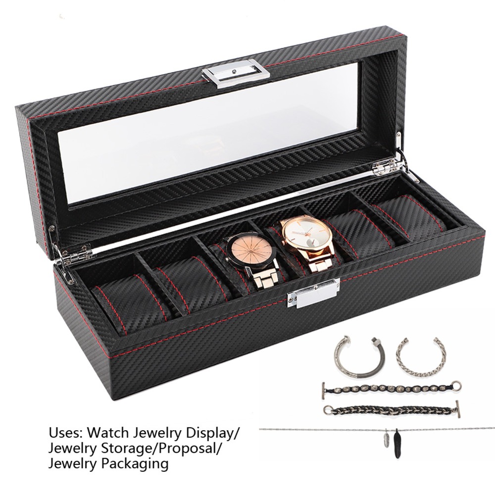 Dustproof Carbon Fiber Watch B - огляд і ціна Luxury Watch Collection Box