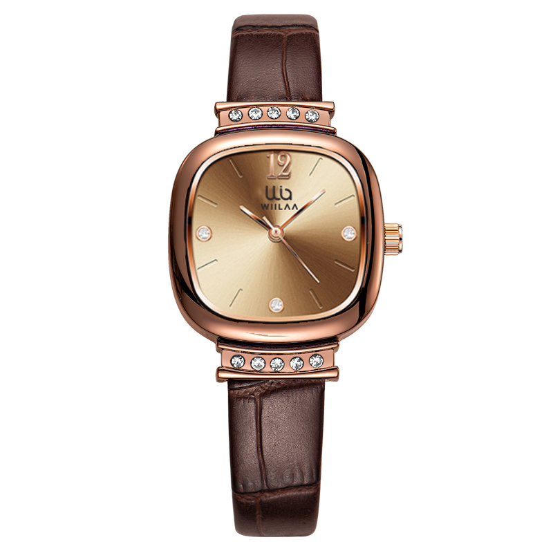 Women's Rose Gold Square Watch - огляд і ціна Luxury Watch With Leather Strap