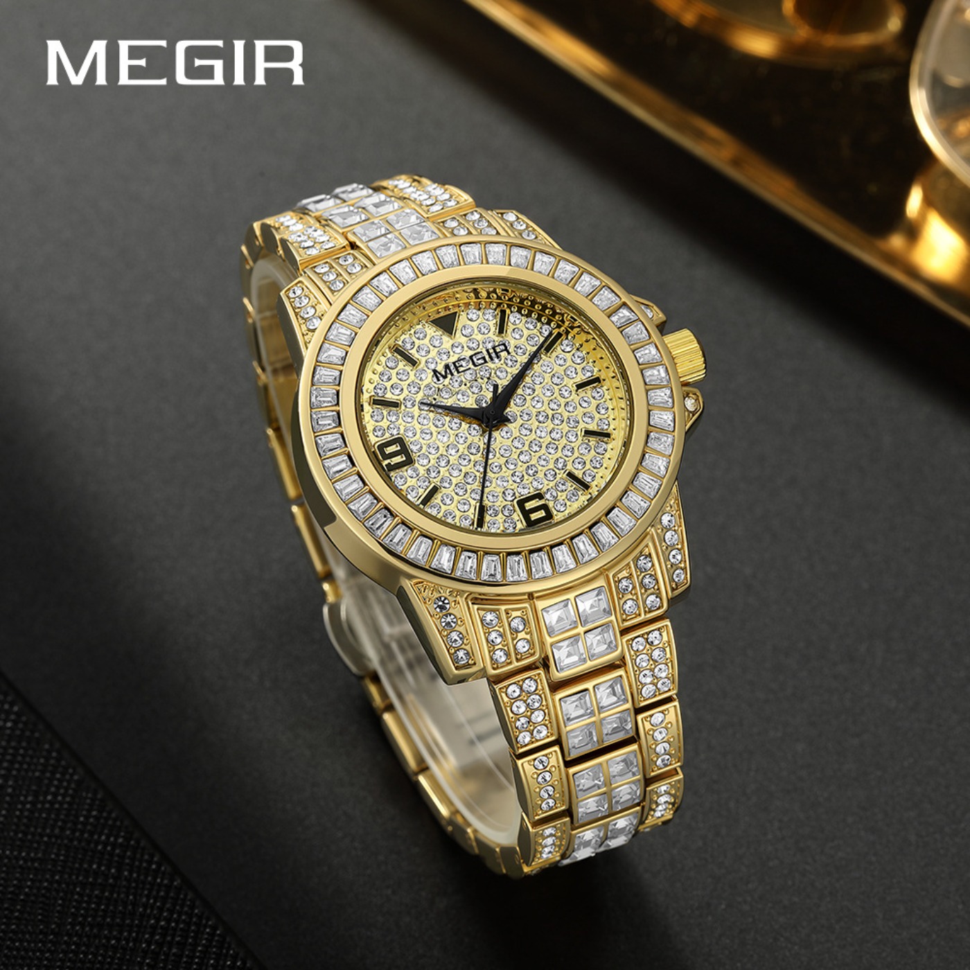 MEGIR Luxury Diamond Watches U - огляд і ціна Luxury Watch Straps
