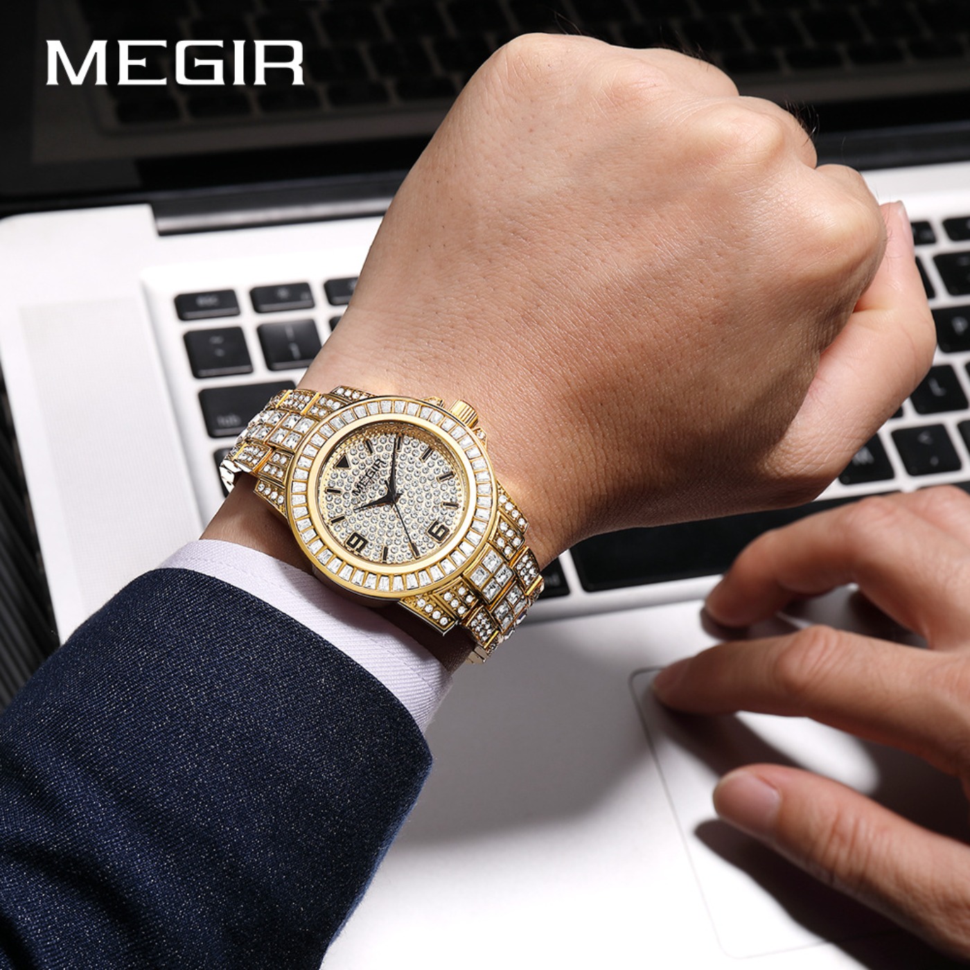 MEGIR Luxury Diamond Watches U - огляд і ціна Luxury Watch Straps