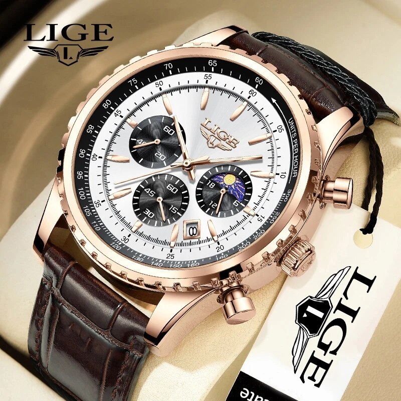 LIGE New Mens Watches Top Bran - огляд і ціна Luxury Watch Collection Box