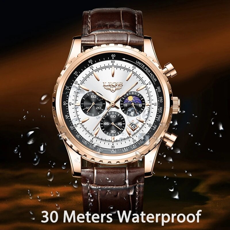 LIGE New Mens Watches Top Bran - огляд і ціна Luxury Watch Collection Box