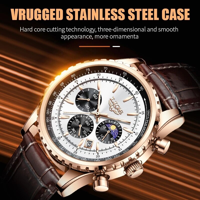 LIGE New Mens Watches Top Bran - огляд і ціна Luxury Watch Collection Box