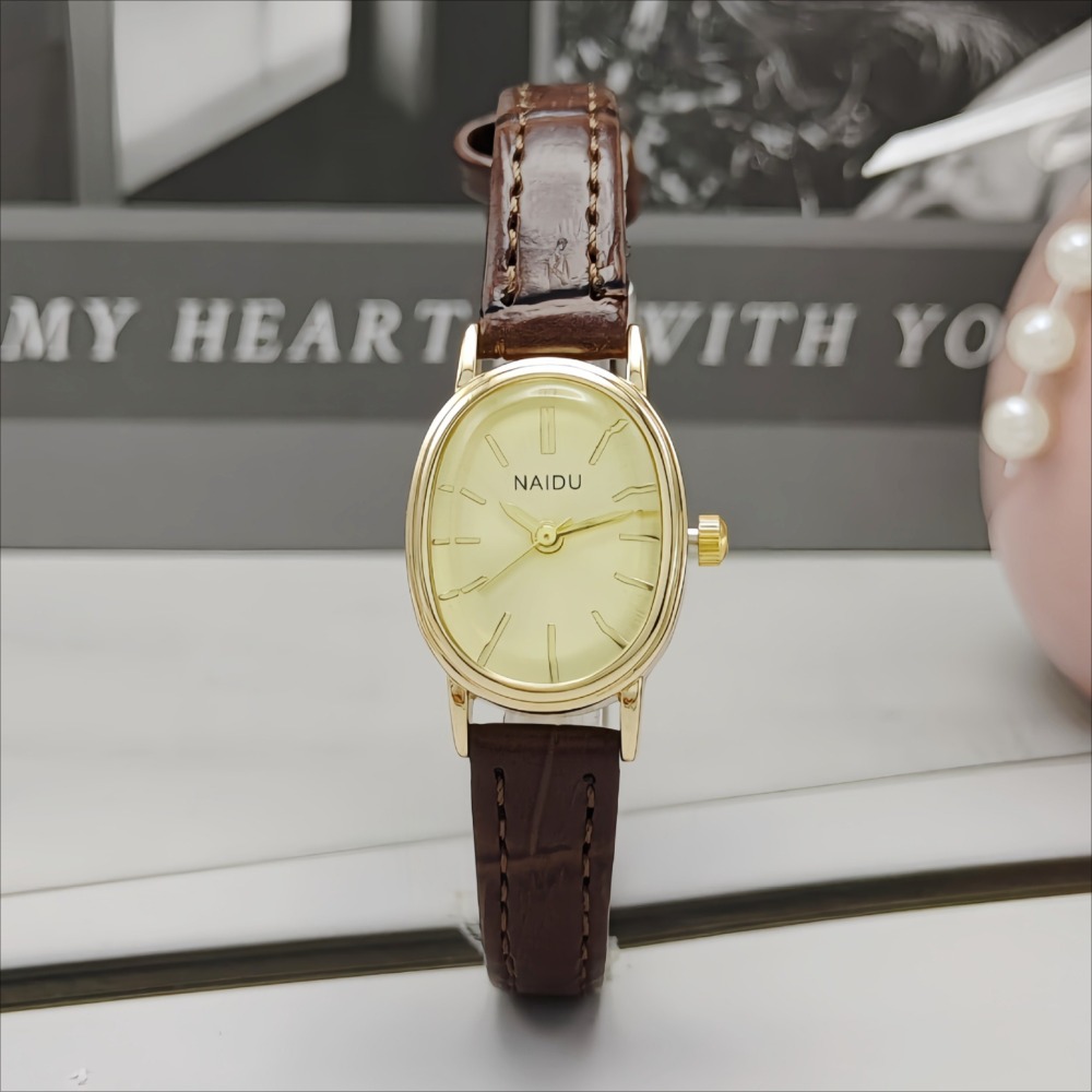 Fashion Brand Women Oval Dial  - огляд і ціна Luxury Watch With Leather Strap