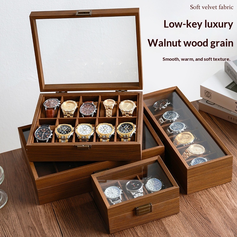 Black Walnut Wood Grain Watch  - огляд і ціна Luxury Watch Collection Box