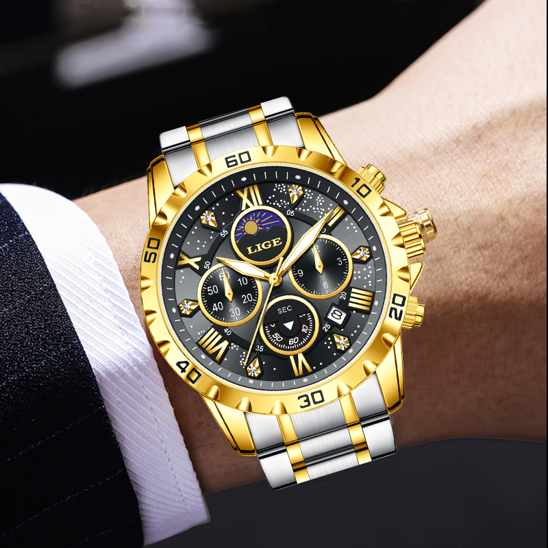 LIGE Top Brand Luxury Quartz M - огляд і ціна Luxury Watch Men