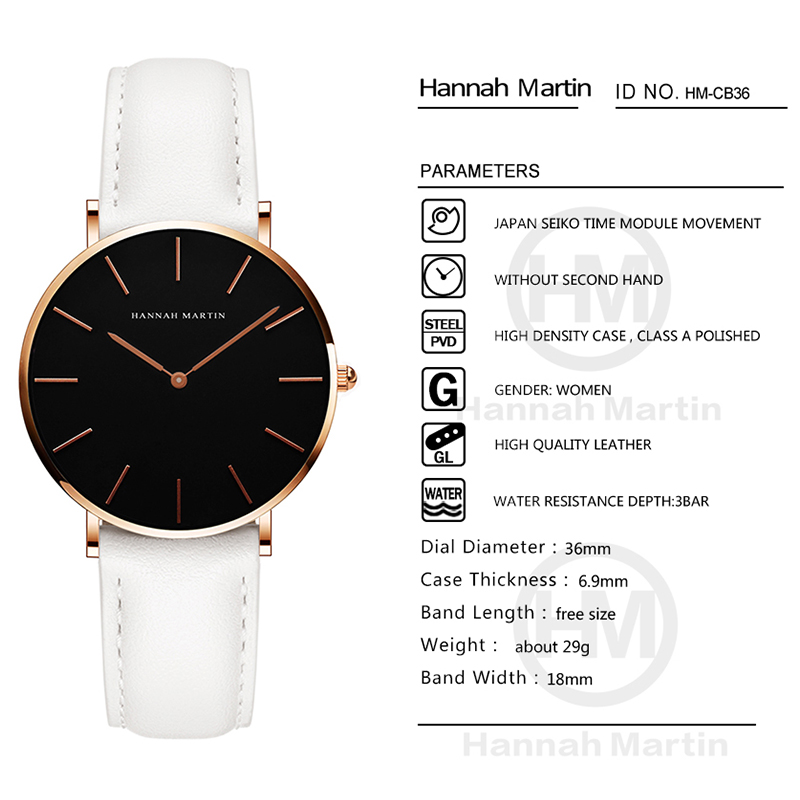 Hannah Martin Hot New Ms Fashi - огляд і ціна Luxury Watch With Leather Strap
